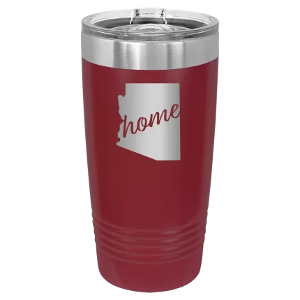Personalized Arizona Home 20 oz Tumbler - Maroon