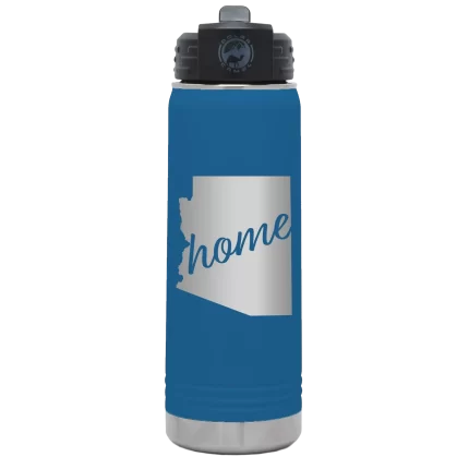 Personalized Arizona Home 20 oz Water Bottle - Royal Blue
