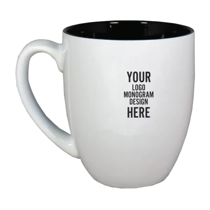 Personalized Ceramic Bistro Coffee Mug - White