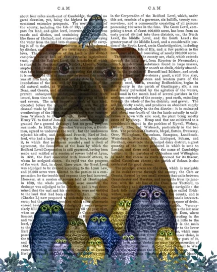 Boxer & Owls Dog Book Print, Art Print, Wall Art