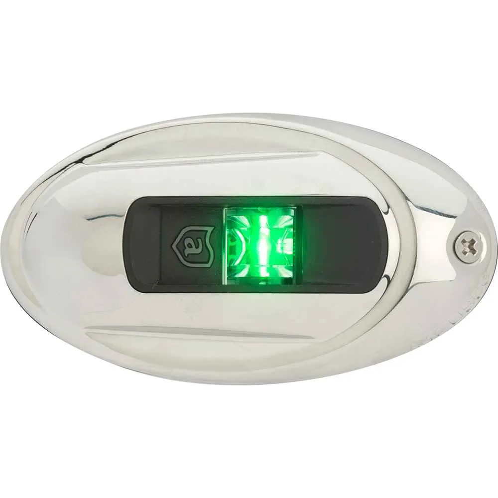 5aLightArmor-Vertical-Surface-Mount-Navigation-Light-Oval-Starboard-green-Stainless-Steel-2NM