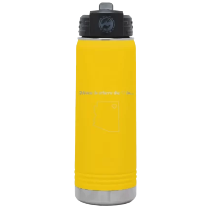 Personalized Arizona Heart 20 oz Water Bottle - Yellow