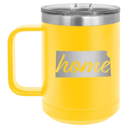 Personalized Kansas Home 15 oz Mug - Yellow