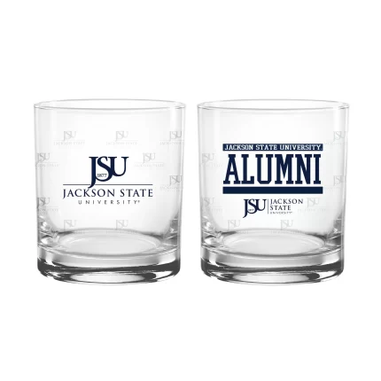 Set of 2 Jackson State Tigers 14oz XD Alumni Rocks Glasses