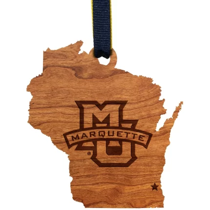 Marquette University - Ornament - State Map with MU Logo