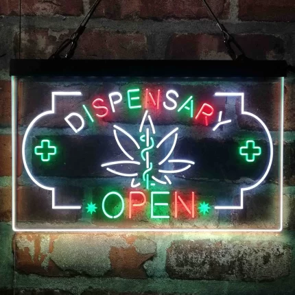 Dispensary Store Open Deluxe App-Enabled 3-Color LED Light Sign