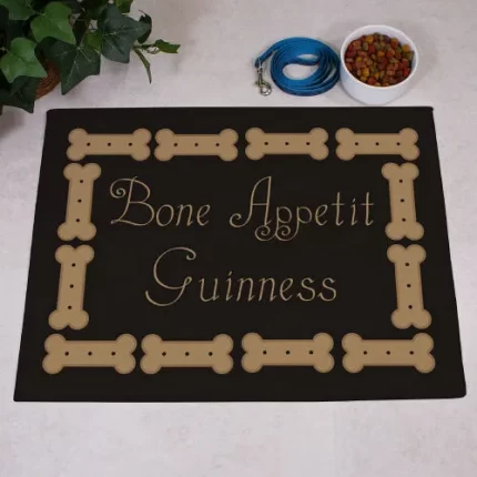 Bone Appetit Personalized Dog Food Mat - Custom Pet Feeding Rug