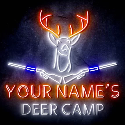 Custom Ultra-Bright Hunting Cabin Bar Deer Camp LED Sign with Remote (Neon-Style, LED Technology)