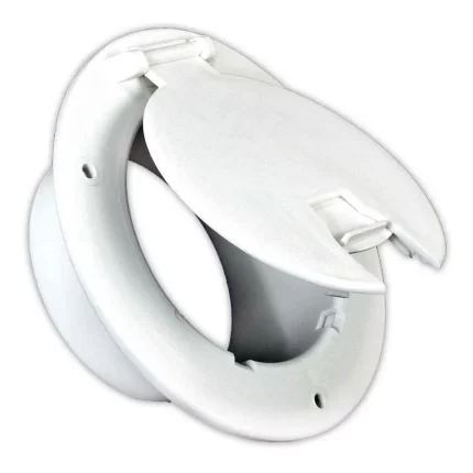 Delux Round Electric Cable Hatch Polar White
