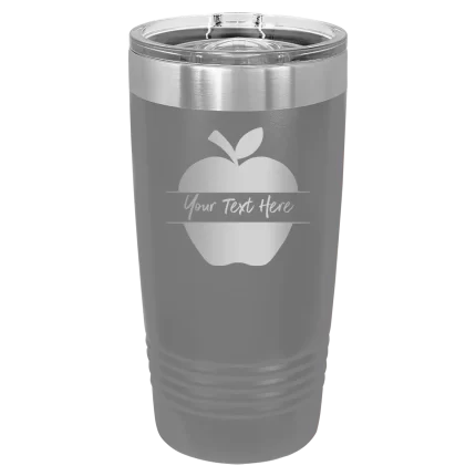Personalized Apple 20 oz Tumbler - Dark Gray