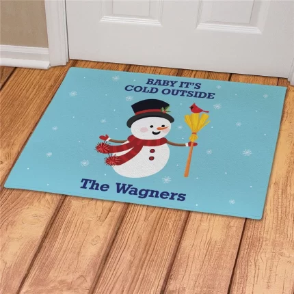 Baby It's Cold Outside Personalized Doormat - Custom Winter Entry Mat