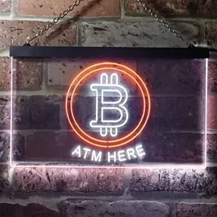 Bitcoin ATM Here LED Light Sign