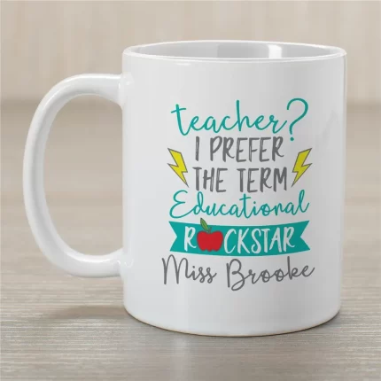 Educational Rock Star Coffee Mug - Fun Teacher Mug with Rock Star Theme
