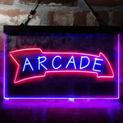 Game Room Arcade Down Arrow LED Light Sign