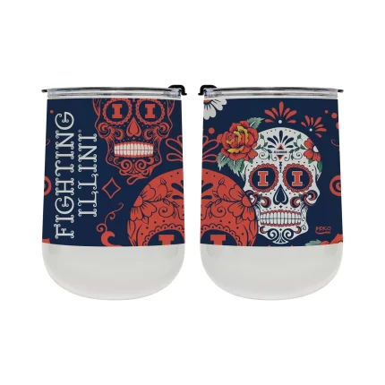 Illinois Dia de los Muertos 18oz tumbler