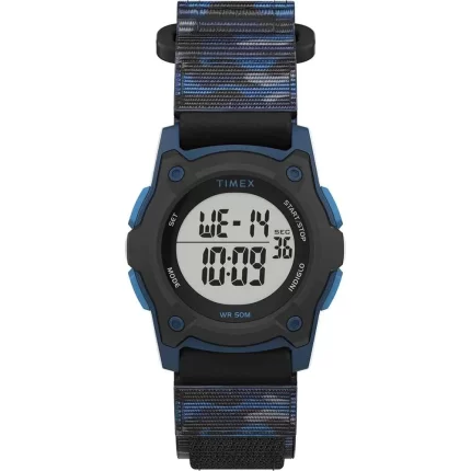 Kid's Digital 35mm Watch - Blue Camo w/Fastwrap Strap