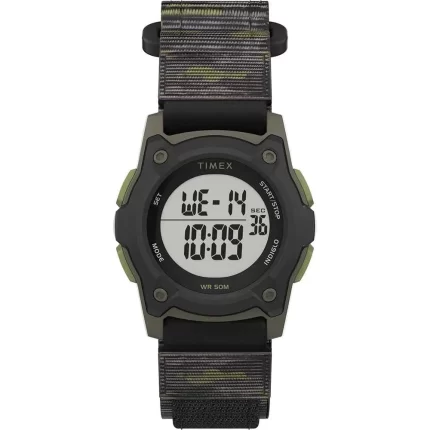 Kid's Digital 35mm Watch - Green Camo w/Fastwrap Strap