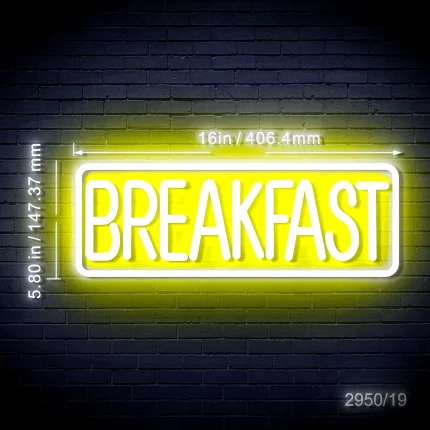 16" Diner Breakfast Flex Silicone LED Sign (Neon-Style, LED Technology)