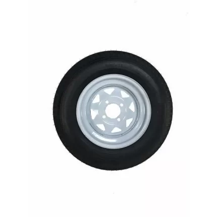 530-12 Tire B/4H Trailer Wheel Spoke White Striped