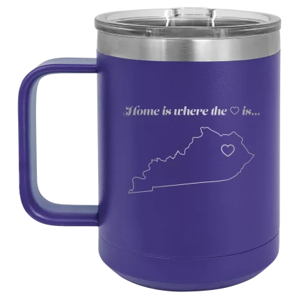 Personalized Kentucky Heart 15 oz Mug - Purple
