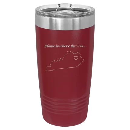 Personalized Kentucky Heart 20 oz Tumbler - Maroon