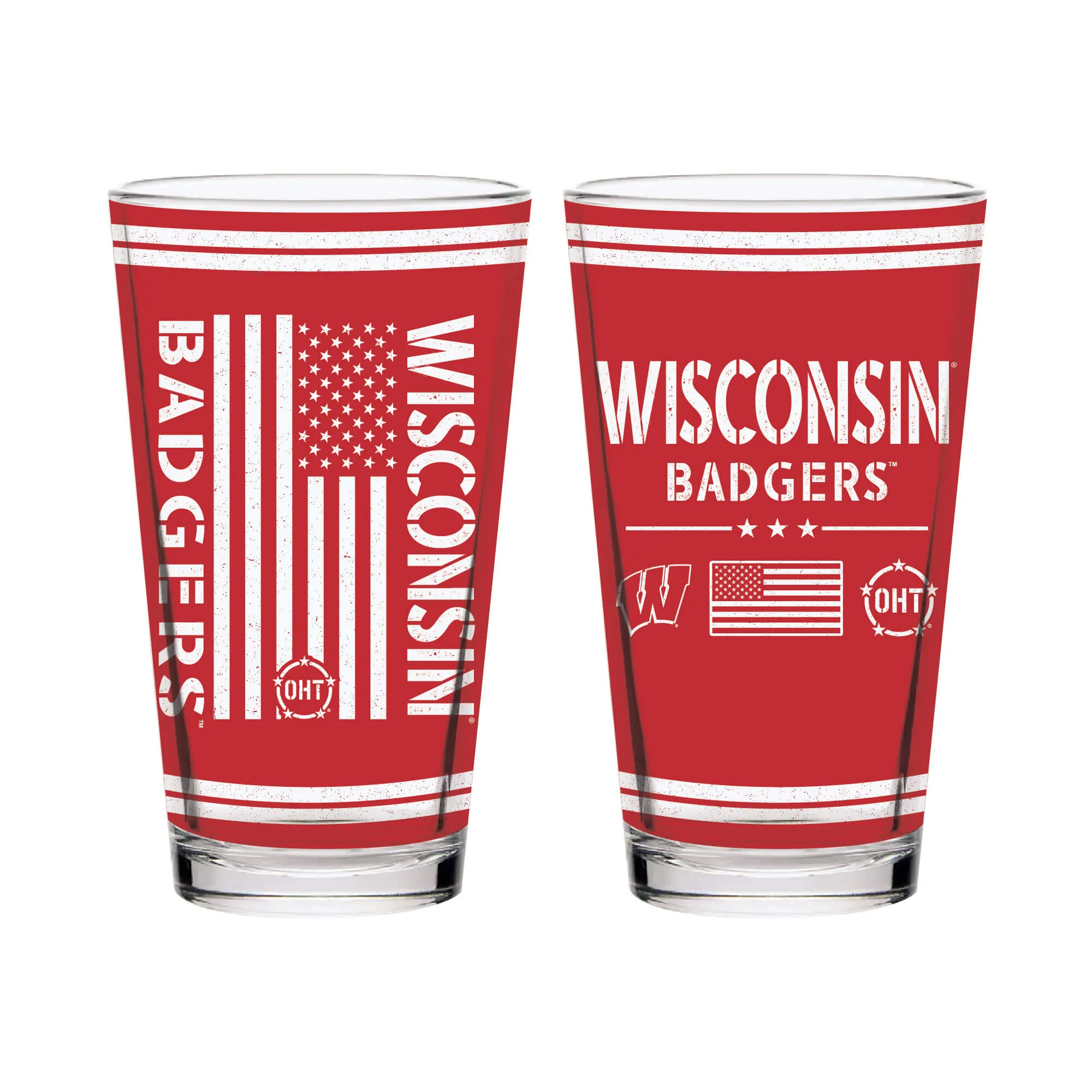 5jSet-of-2-Wisconsin-Badgers-16oz-OHT-Flag-Pints