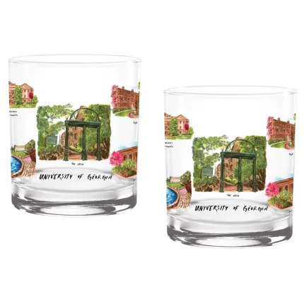 14oz Georgia Bulldogs Laura Wilcox University Collection 2-Pack Glass Set