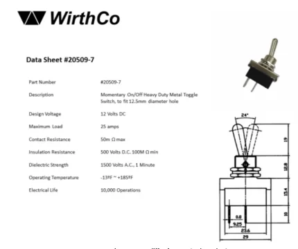 Multi-Purpose Momentary Toggle Switch, 25A/12V