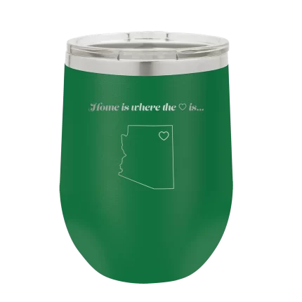 Personalized Arizona Heart Wine Cup - Green