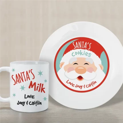 Cookies for Santa Plate and Mug Set - Custom Santa Cookie Plate & Mug Combo