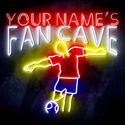 Custom Ultra-Bright Soccer Fan Cave LED Sign with Remote (Neon-Style, LED Technology)