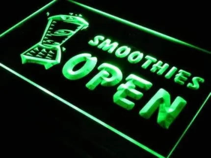 Cafe Smoothies Open LED Light Sign