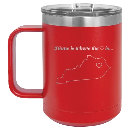 Personalized Kentucky Heart 15 oz Mug - Red