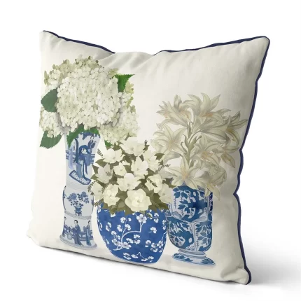Chinoiserie Vase Trio 3, Cushion / Throw Pillow