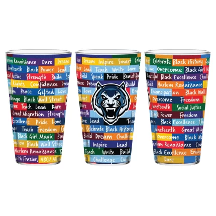 Lincoln Blue Tigers 16oz BHM Pint Glasses | Set of 2