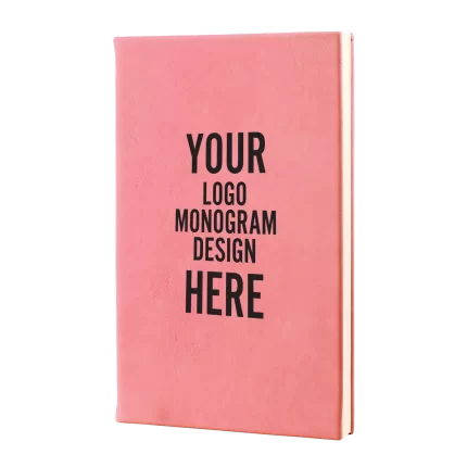 Personalized Leatherette Sketch Book 5.25" x 8.25" (Blank Pages) - Pink