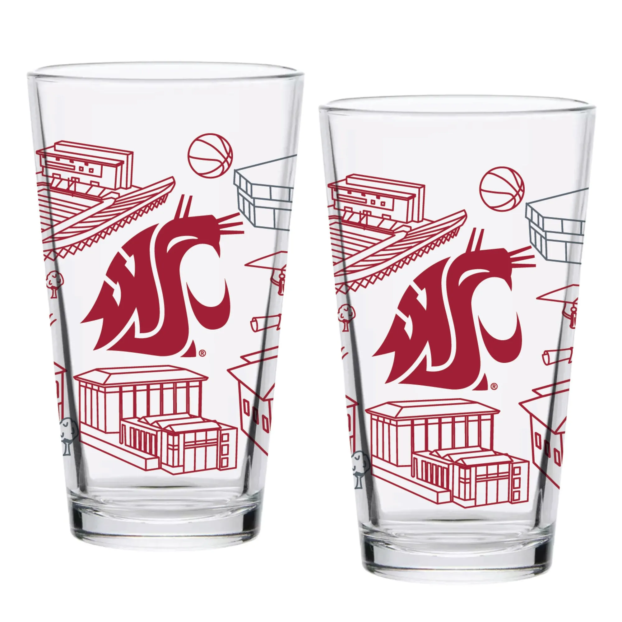 5nSet-of-2-Washington-State-Cougars-Campus-Line-Art-16oz-Pints