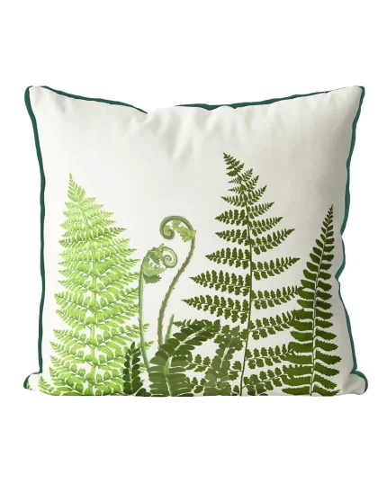 Fern Grove 3, Green leaf Cushion / Throw Pillow