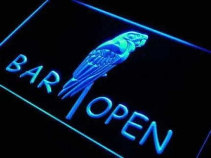 Parrot Bar Open LED Light Sign