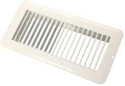 JR PRODUCTS 02-28985 - 4" X 10" FLOOR REGISTER - UNDAMPERED - METAL - WHITE
