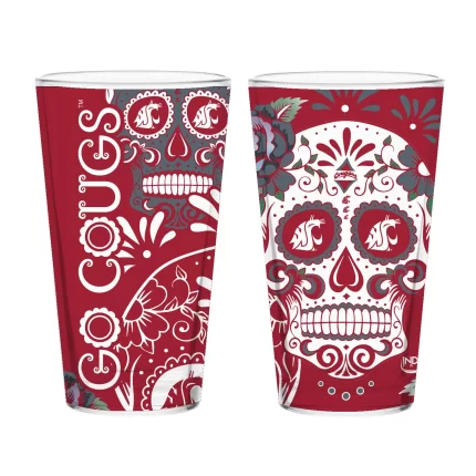 Set of 2 Washington State Dia de los Muertos Pint Glasses