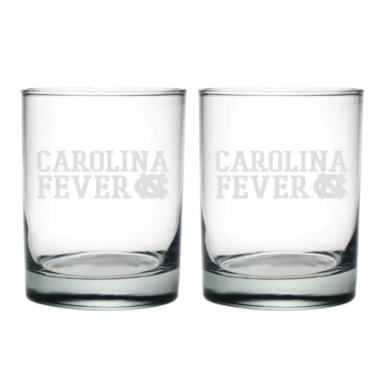 14oz North Carolina Tar Heels Etched Slogan DOF 2 Pack