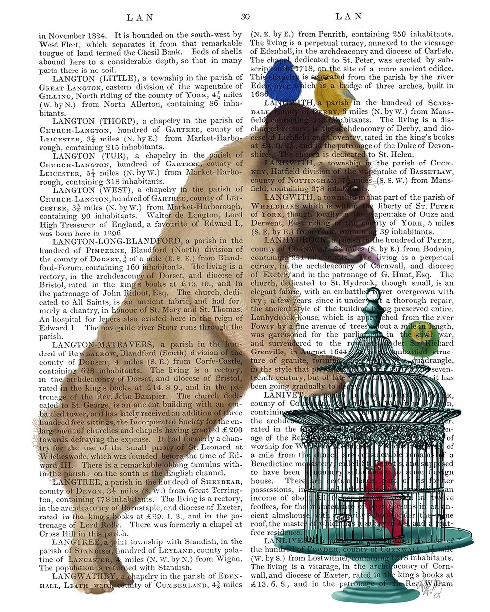 5rPug-and-Birdcage-Book-Print-Dog-Art-Print-Wall-Art