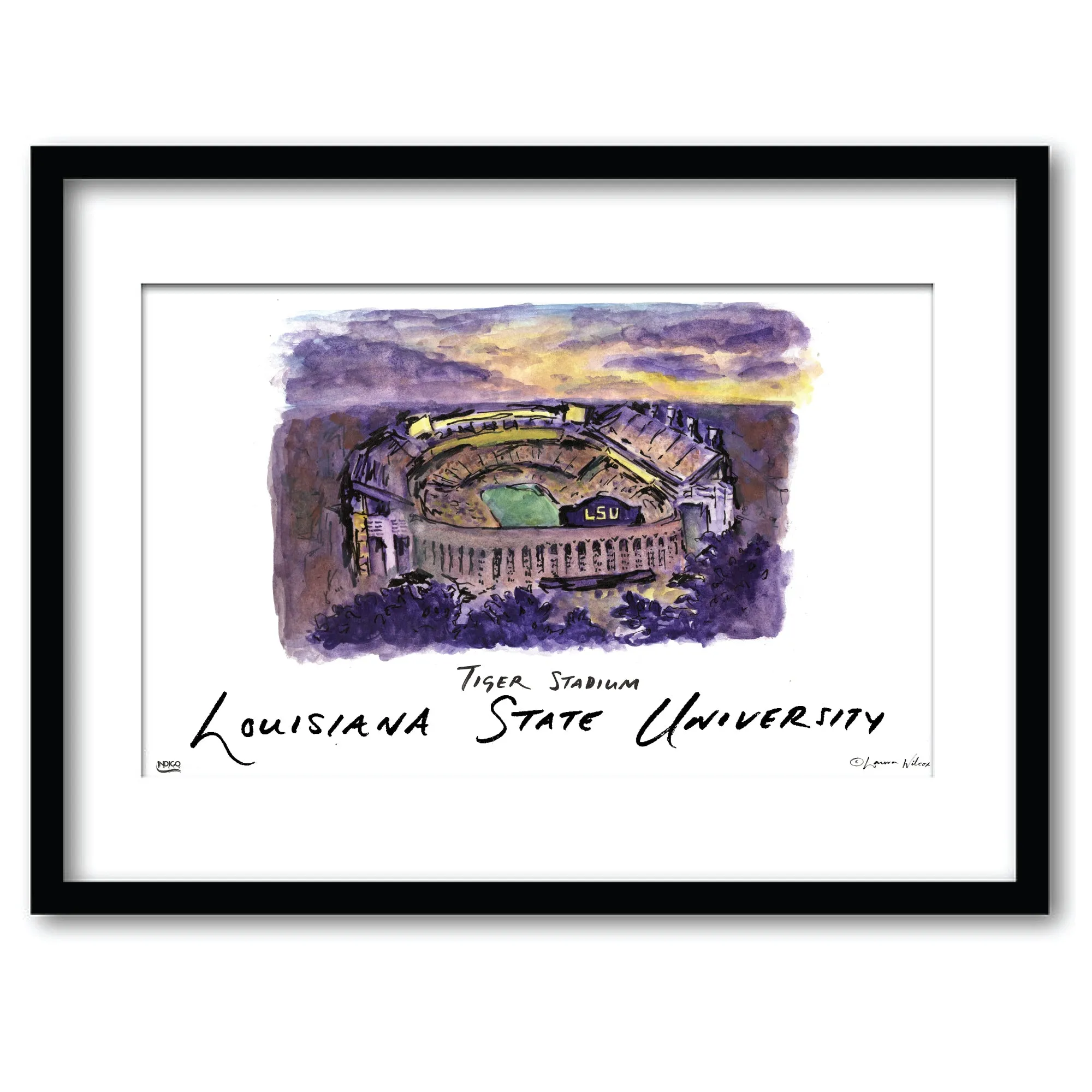 5sLSU-Tiger-Stadium-Framed-Watercolor-Wall-Art-11-x-14-by-Laura-Wilcox