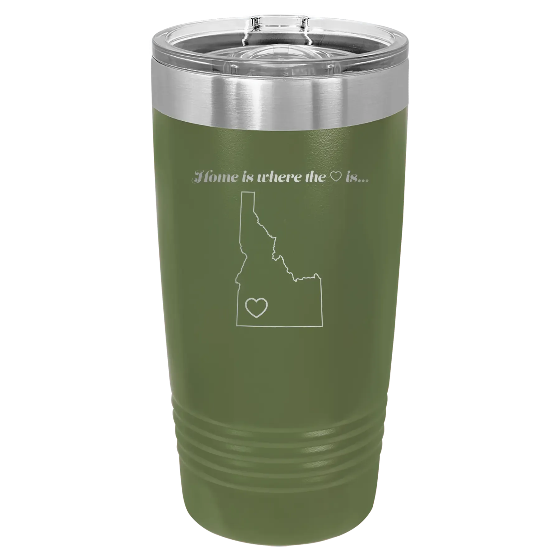 5tPersonalized-Idaho-Heart-20-oz-Tumbler-Olive-Green