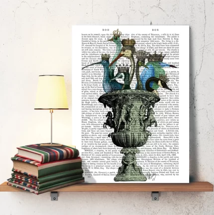 Bird Bath, Book Print, Art Print, Wall Art