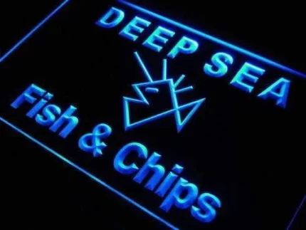 Deep Sea Fish and Chips LED Light Sign