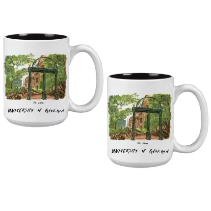 15oz Georgia Bulldogs Laura Wilcox University Collection 2-Pack Mug Set
