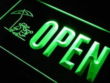 Bar Parrot Cocktail Open LED Light Sign