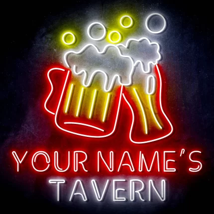 Custom Ultra-Bright Home Bar Beer Pub Tavern LED Sign with Remote (Neon-Style, LED Technology)